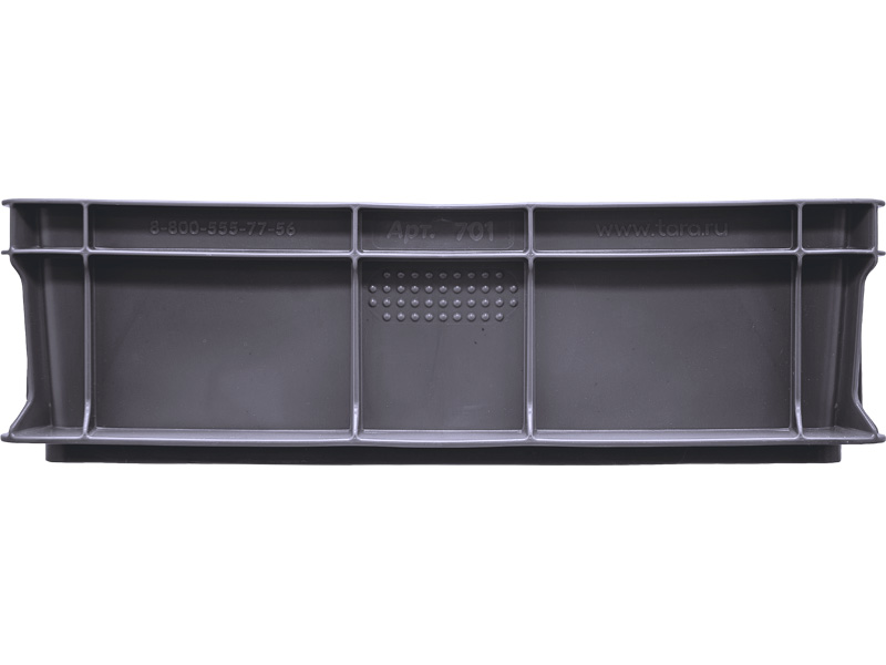 Ящик сплошной 400×300×120 мм, объем 10.6 л., арт.: 701.03.02, серый, код: 19193